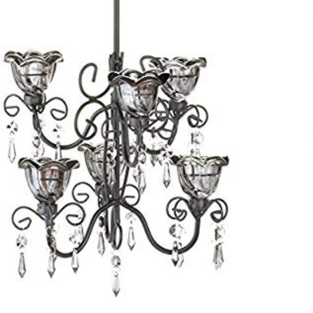 Midnight Blooms Tiered Chandelier